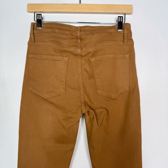 Frame Womens 27 Tobacco Coated Le Crop Mini Boot Jeans Cotton Stretch Denim - Picture 5 of 10